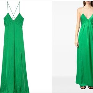 Zadig and Voltaire new green silk low back dress